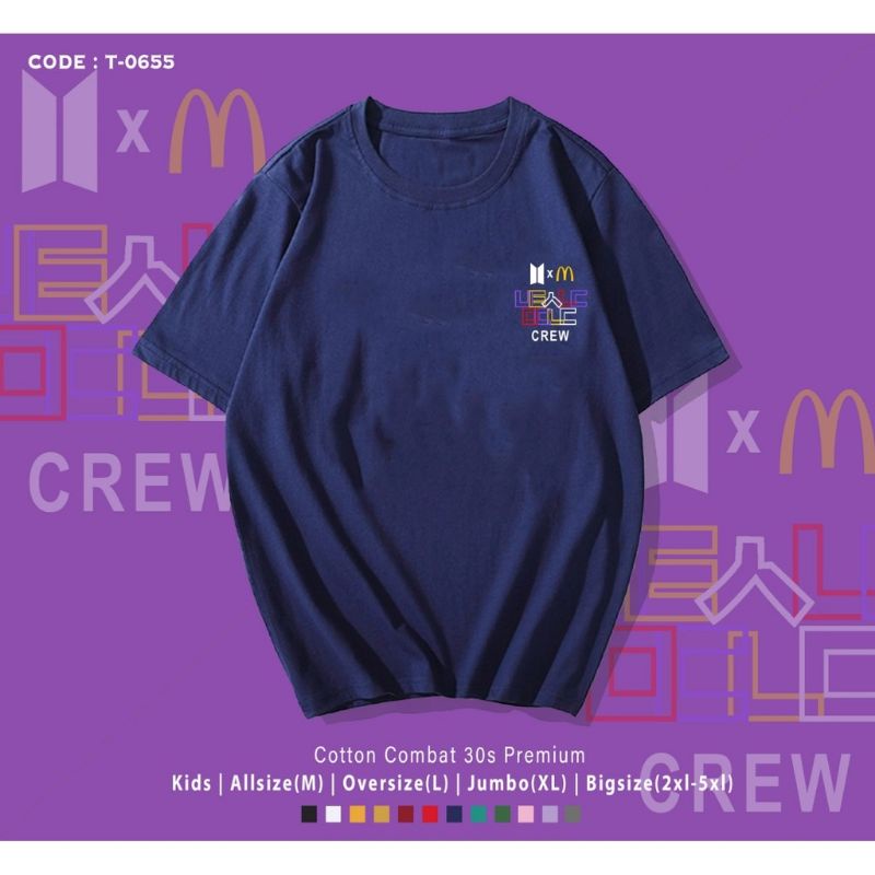 T-SHIRT/KAOS EDISI BTS MEAL CREW/UNISEX PREMIUN OVERSIZE