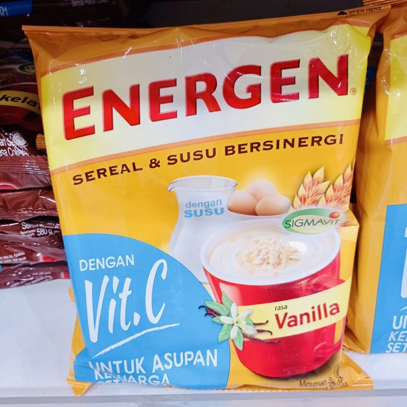 

ENERGEN SEREAL VANILA / COKELAT / KACANG HIJAU ISI 20x29g