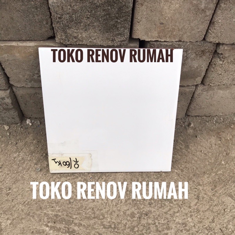 keramik putih polos 20x20 (mengkilap) / keramik 20x20 putih polos