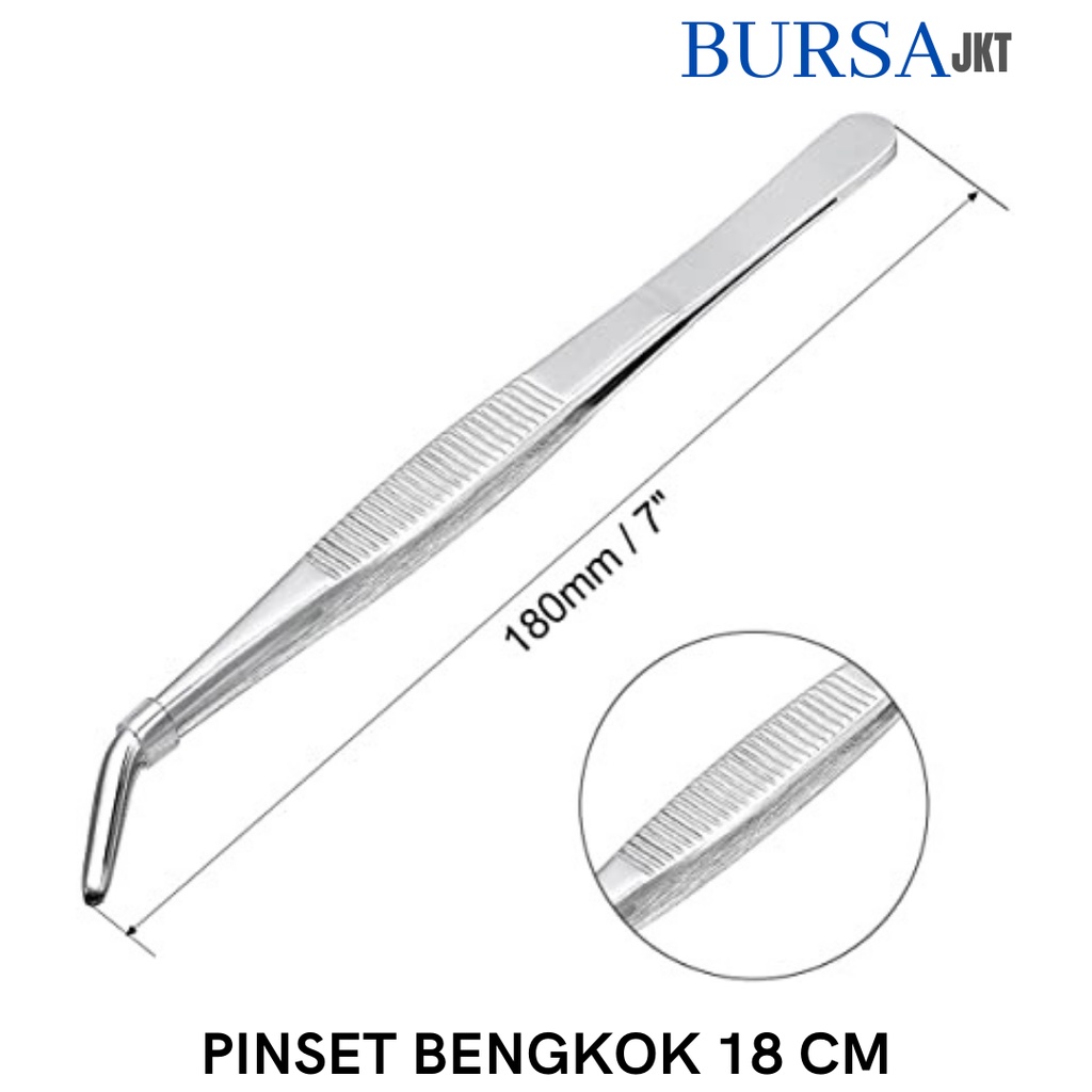 PINSET CAPIT ANATOMI KEDOKTERAN STAINLESS STEEL DENTAL MULTIFUNGSI BENGKOK CURVE 16CM 18 CM 20 CM