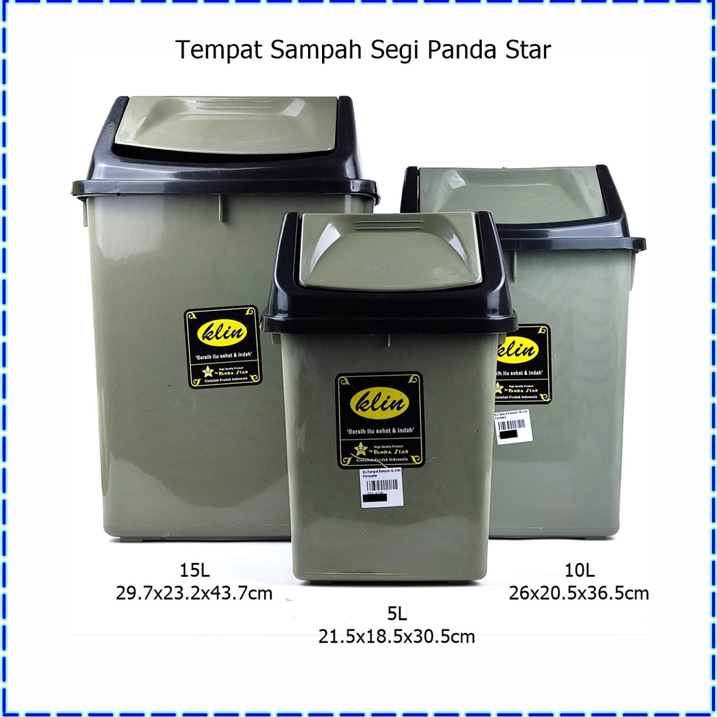 Tempat Sampah Tutup Segi15L