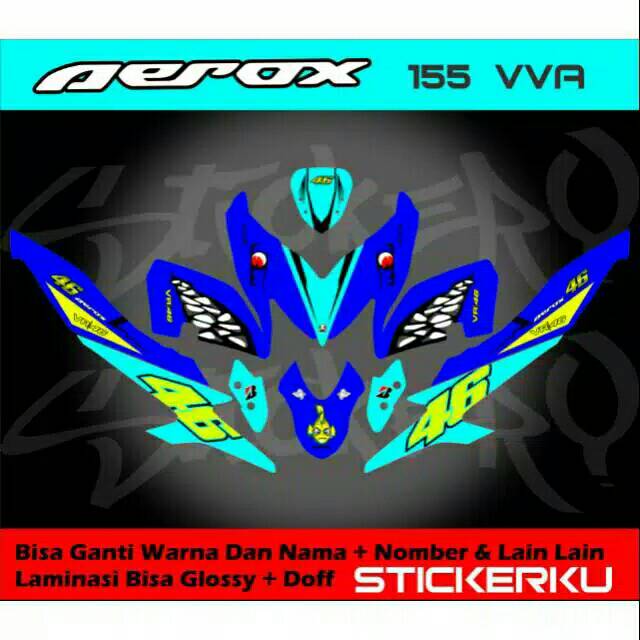 Decal sticker Aerox biru 155 VVA