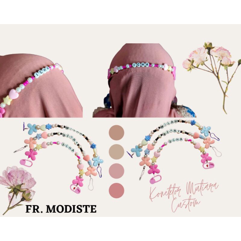 Konektor Masker Mutiara Nama/Custom Nama Masker Mutiara/Konektor Anak