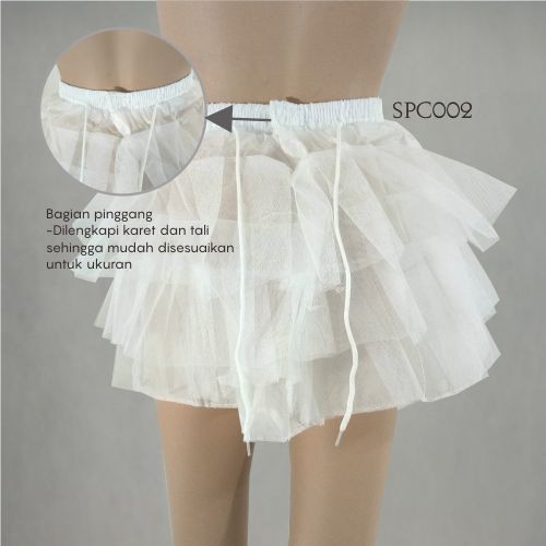 [STOK TERBATAS] PENGEMBANG GAUN WEDDINGDRESS PETTICOAT 3 LAYER ROK TUTU PUTIH SPC002