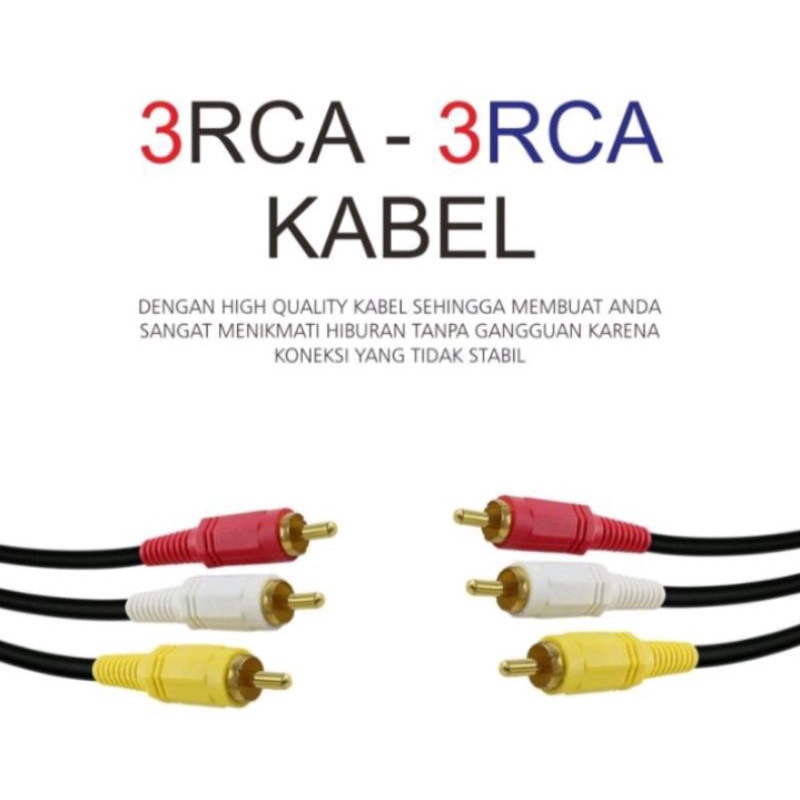 KABEL RCA TO RCA 1.5M / KABEL AV VIDEO 1.5 / AUDIO 3-3 HIGH QUALITY