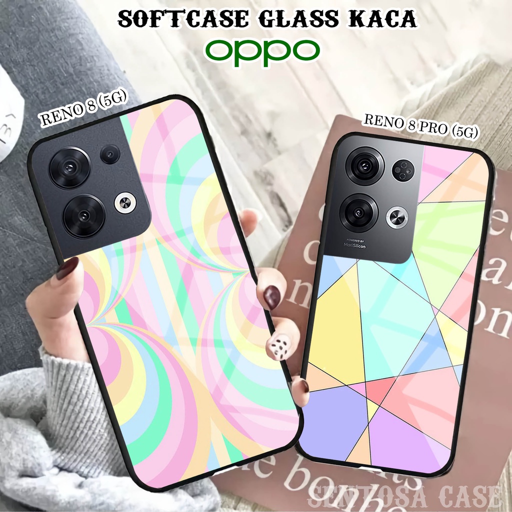 Softcase Glass Kaca OPPO RENO 8 (5G) & RENO 8 PRO (5G) - Casing HP OPPO RENO 8 & 8 PRO (5G) [ S61 ].