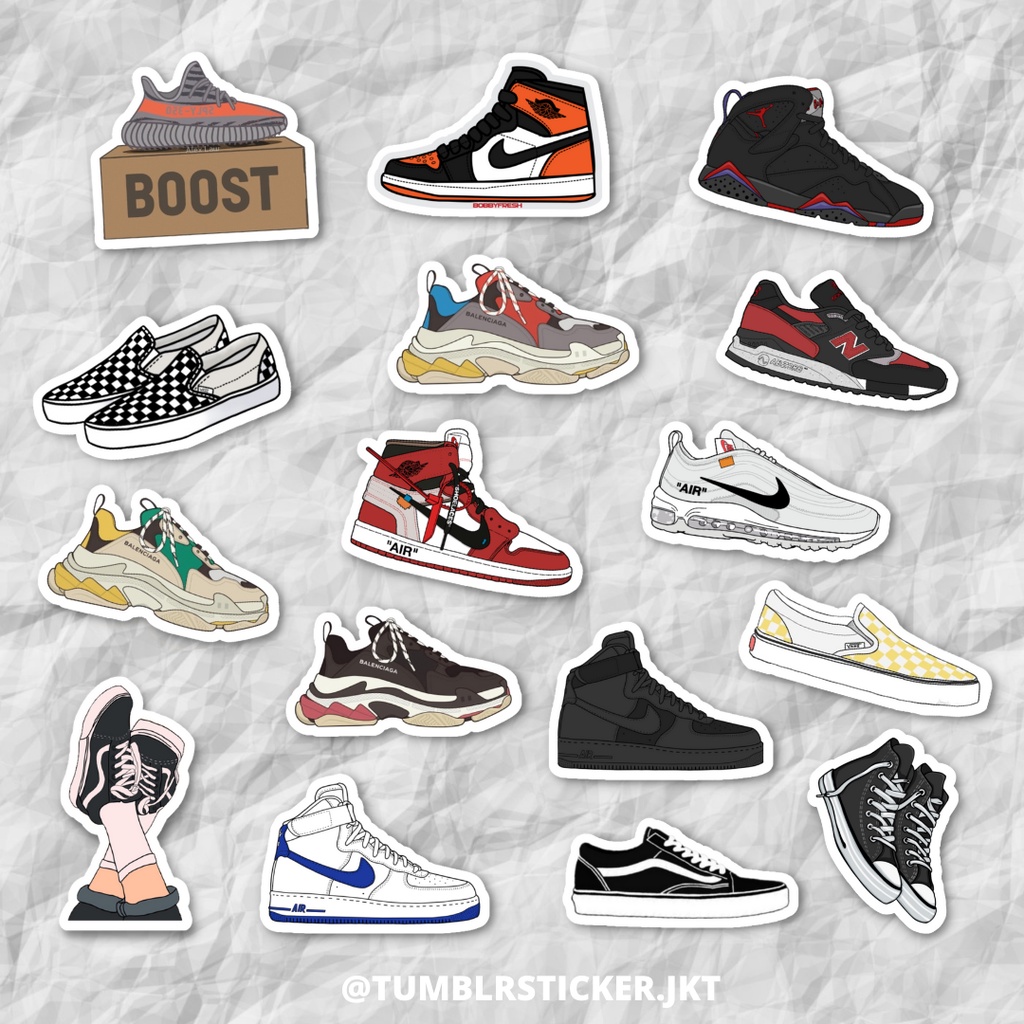 

STICKER TUMBLR SNEAKERS PACK | STICKER AESTHETIC LAPTOP | STICKER TUMBLR HP JURNAL CUTE MURAH | STICKER CUTTING