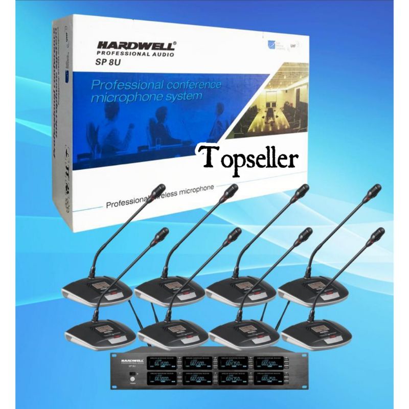 MIC WIRELESS MEJA PODIUM CONFERENCE HARDWELL SP 8 U GARANSI MIC PODIUM 8MIC