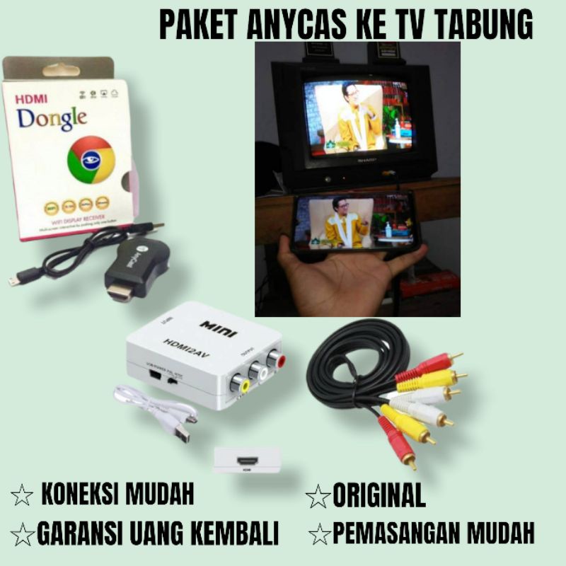 Anycas tv tabung original 100%/ dongle untuk tv tabung / anycast tv tabung / anycast