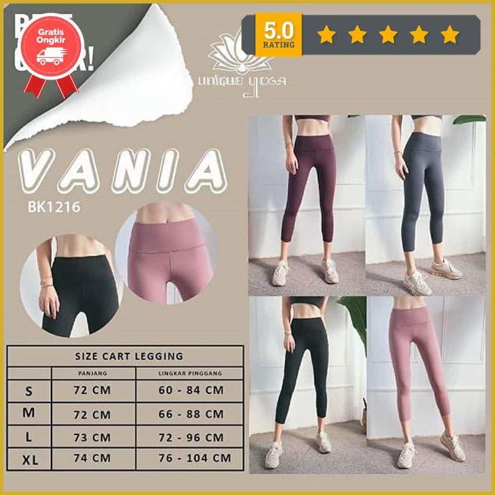 Legging Vivian Bk 1216 Hitam/Legging Yoga/ Legging Senam 7/8 Terbaru - Hitam, S Paling Murah