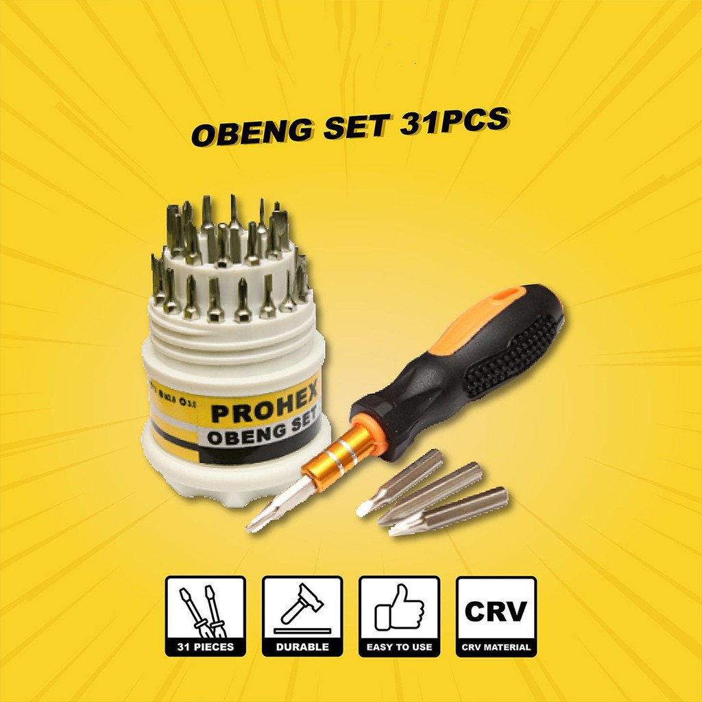 LENGKAP Obeng Set Mini Presisi 31 pcs Prohex