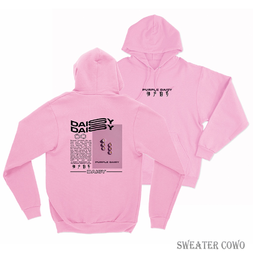 Sweaterpolos Hoodie Jumper PURPLE DAISY ( Sablon ) Unisex Pria &amp; Wanita