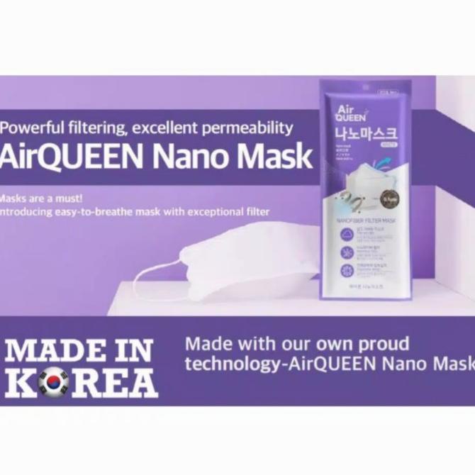 Masker Air Queen / AirQueen Nano Fiber Filter Mask Made in Korea 88-5-ten Ayo Order