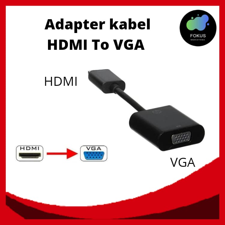 Adapter kabel hp HDMI To VGA Original KODE 14413