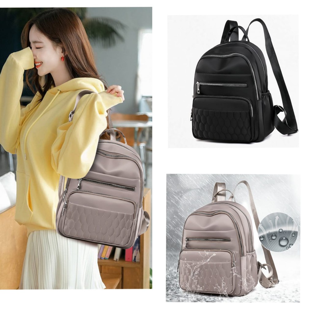 TAS RANSEL IMPORT WANITA KOREA ANTI AIR TENURA PUNGGUNG BACKPACK KULIAH SEKOLAH KERJA GENDONG BATAM