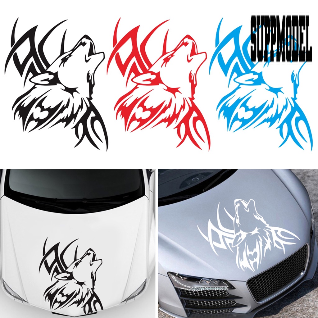 Stiker Motif Serigala Howling Efek Visual Untuk Mobil ATV