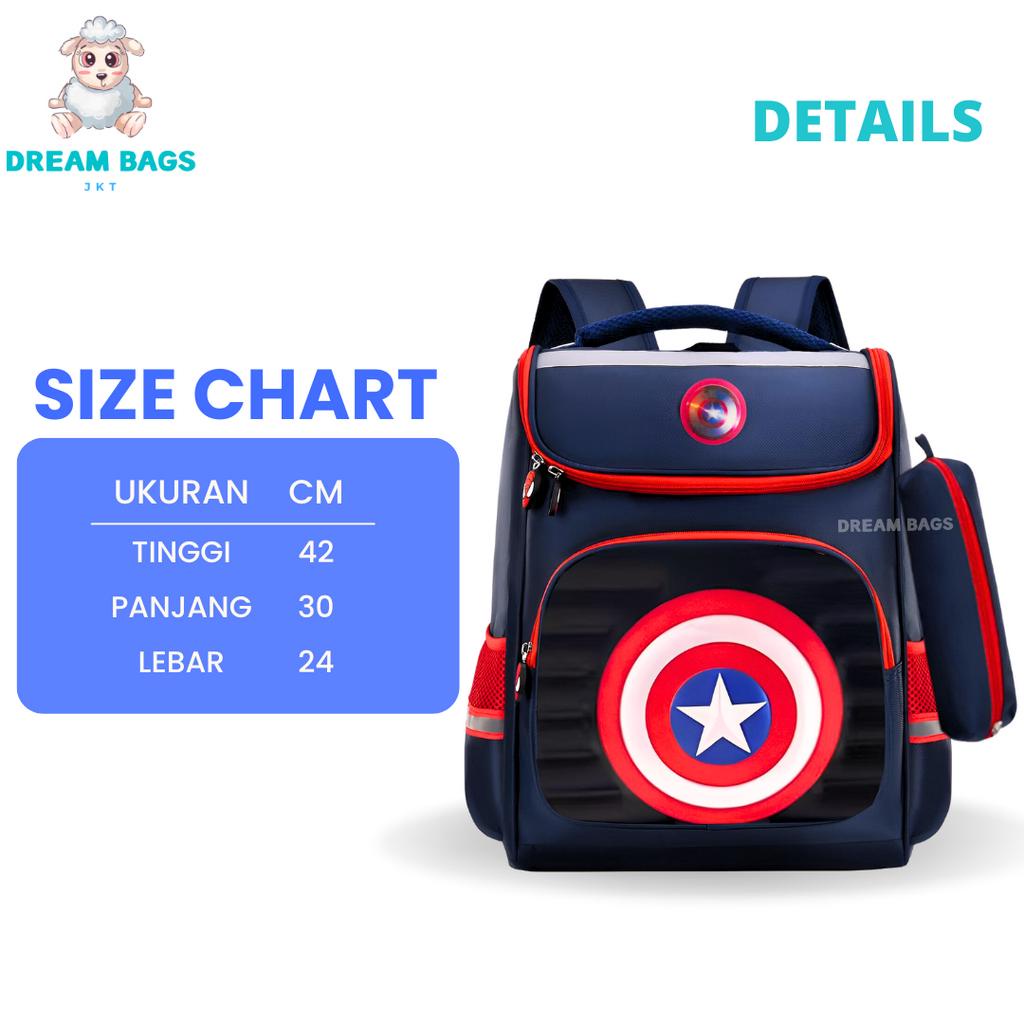 Dream Bags Tas Sekolah Anak SD Laki Laki Import DB2229 Ransel Anak Cowok