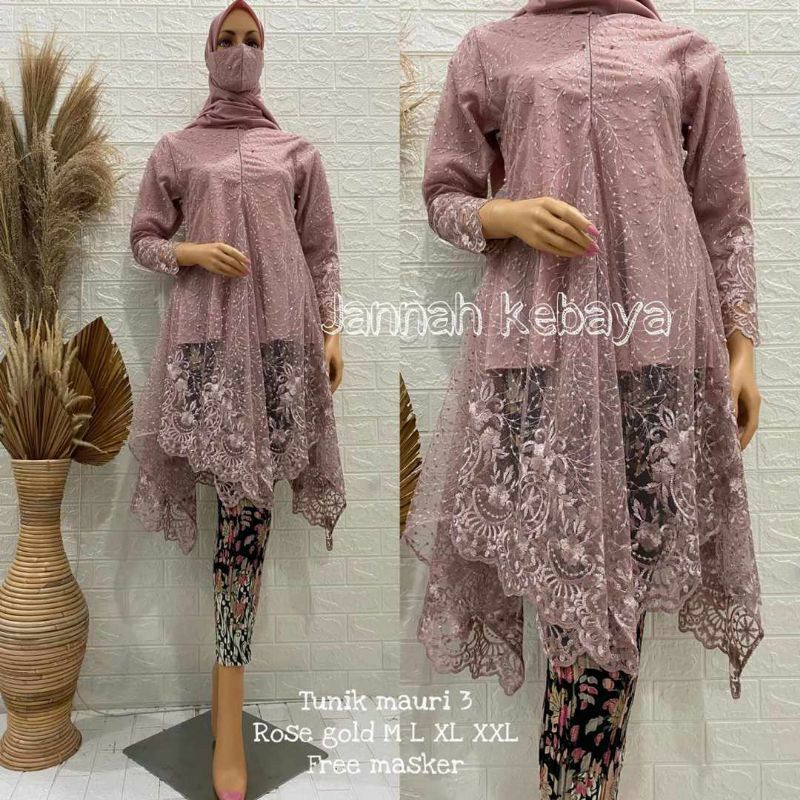 SET KEBAYA TUNIK TILE /KEBAYA TUNIK TILE IMPORT/KEBAYA TUNIK TILE PREMIUM