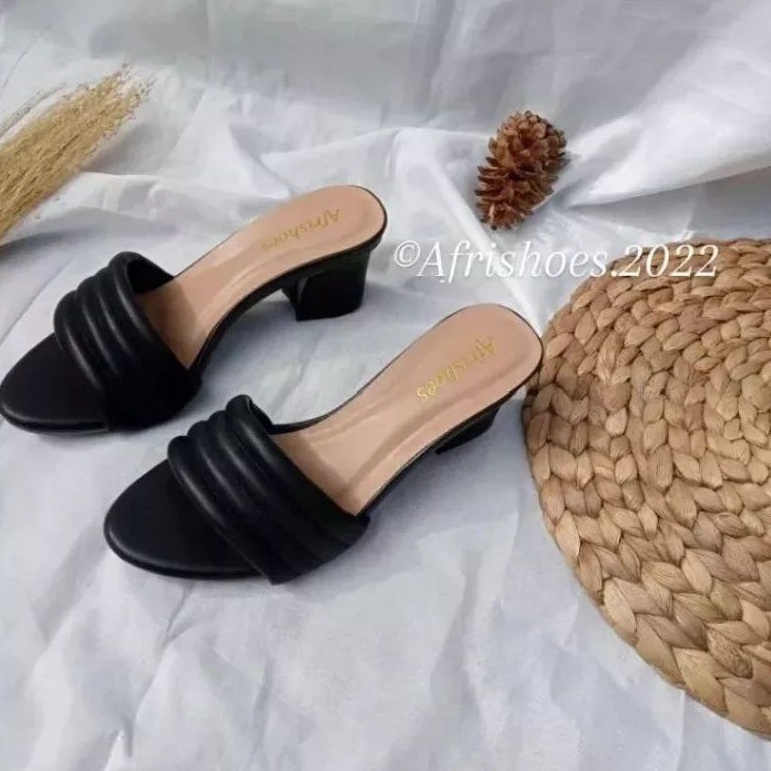 COD 9.9 Afrishoes Sandal Heels Wanita Emly 5cm