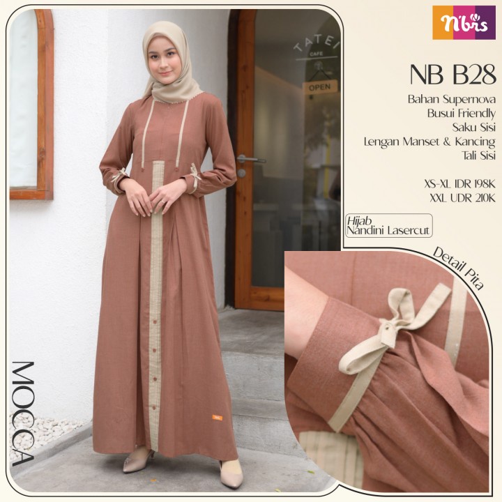 NIBRAS GAMIS NB B28 BAHAN SUPERNOVA DRESS MUSLIMAH SIMPLE ANGGUN SYARI DAILY OOTD
