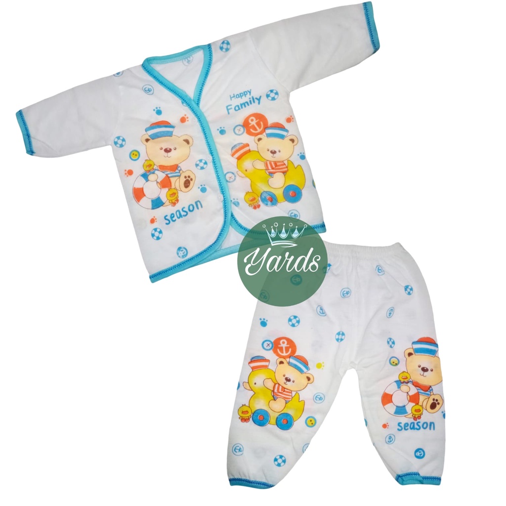 3 Stel Baju Bayi KEYKO SNI - Baju Bayi Lengan Panjang Dan Celana Bayi Panjang 3 Stel