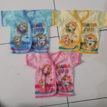 12pc baju bayi sa warna lengan pendek panjang yukensi pink biru kuning