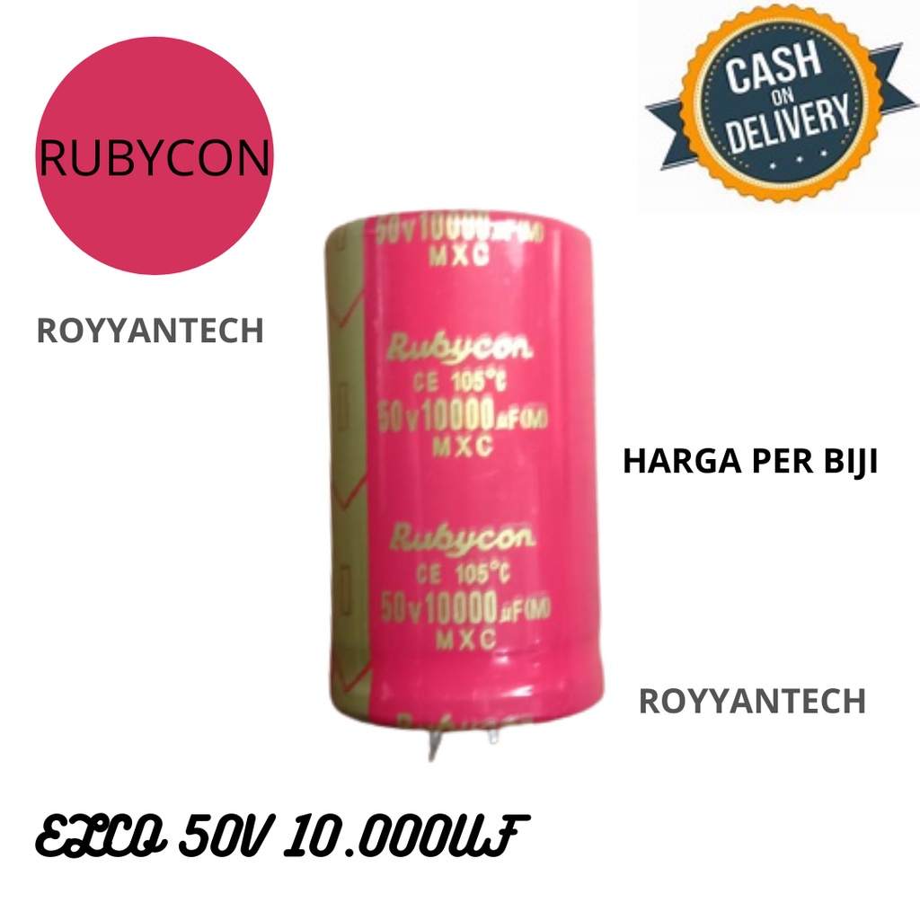 elco 10.000uf 50v rubycon merah