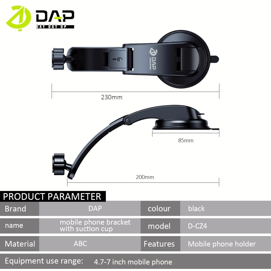 DAP D-CZ4 Car Holder Dap D-CZ4 Mobile Phone Bracket With Suction Cup