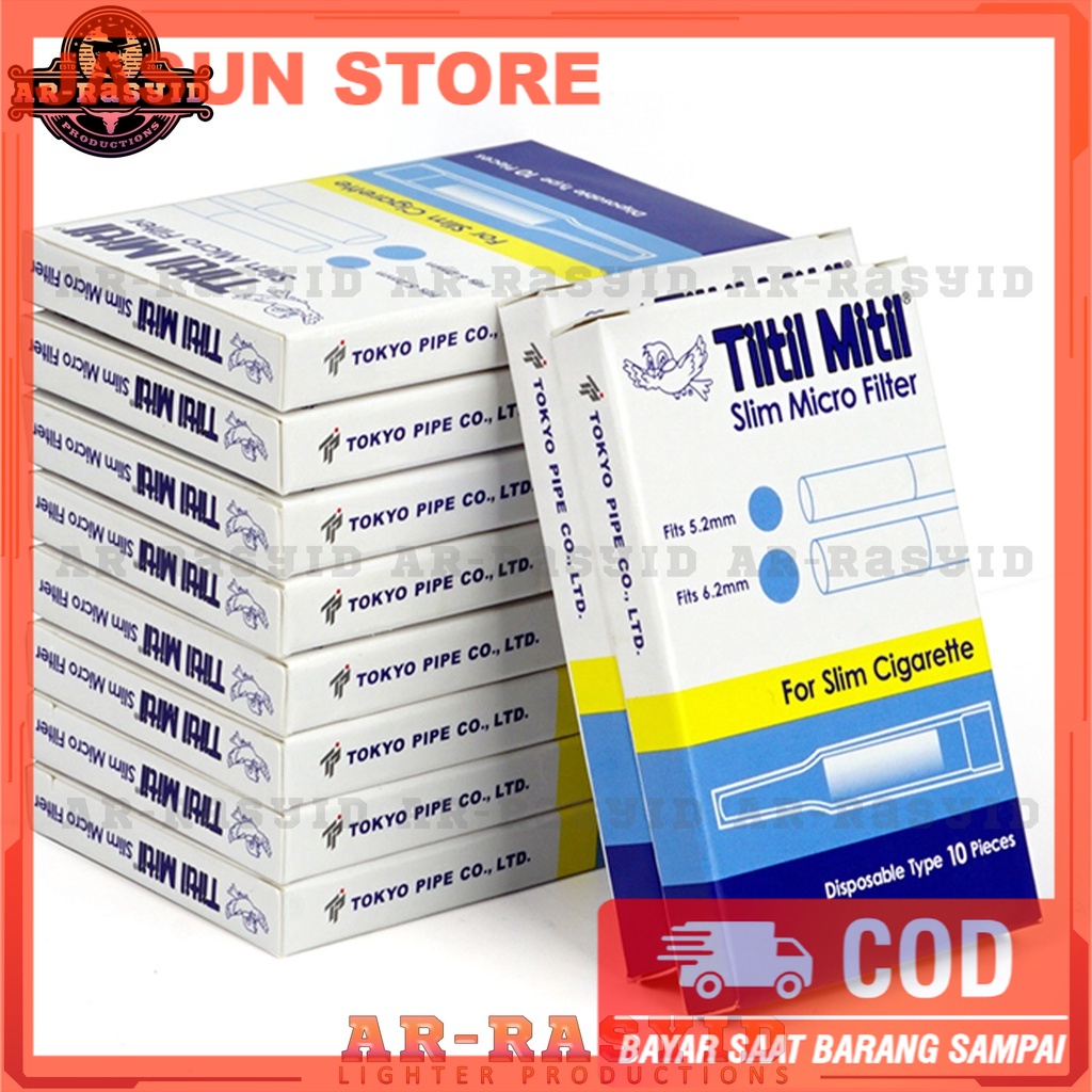 Pipa Rkk Tiltil Mitil Holder Slim Micro Filter Isi 10 BISA COD