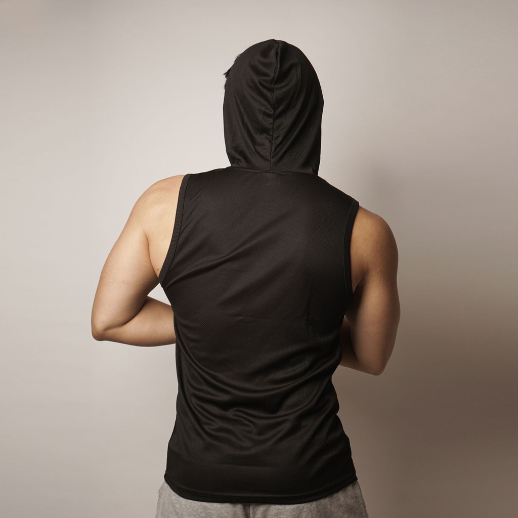 DONSON Sportswear Hoodie Singlet Sleeveless Tank Top Determination Black