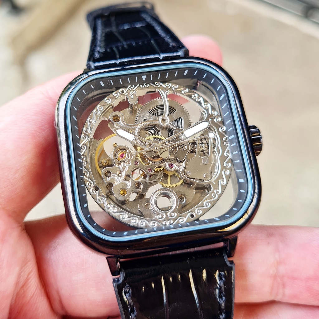 (COD) Jam Tangan Pria Original FORSINING Umbra Automatic Otomatis Mechanical Manual Winding Skeleton