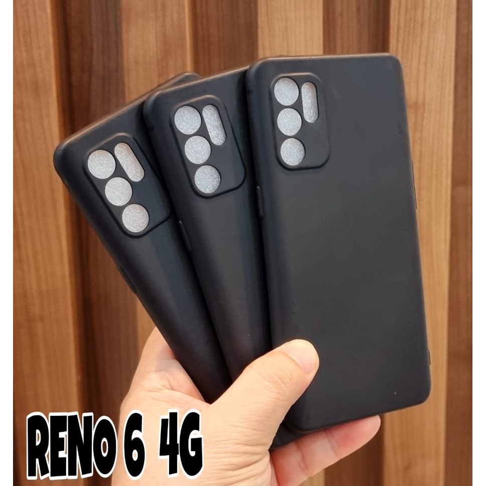 SoftCase Macaron BLACK Oppo Reno 8 5G / OPPO A77S / Reno 8 Pro 5G / A57 4G 2022 / Reno 6 4G TPU Full Black matte Protection Camera Non Slip