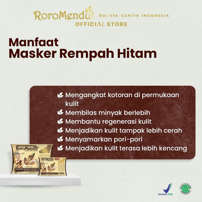 MASKER REMPAH HITAM RORO MENDUT Whitening Pemutih Wajah