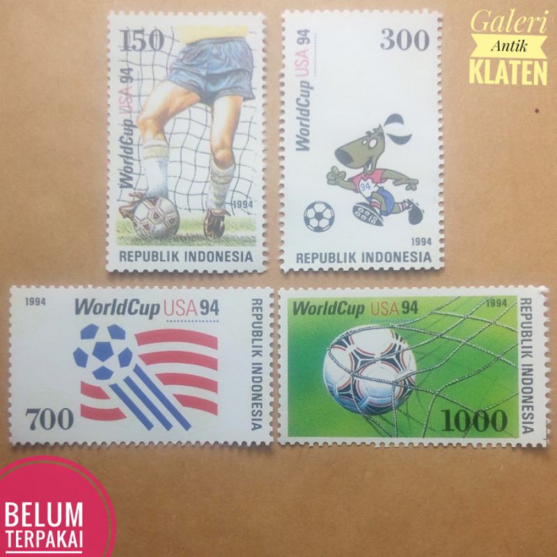 

Set 4v variasi Lengkap Perangko Indonesia seri World Cup USA tahun 1994 Paket Prangko Piala Dunia