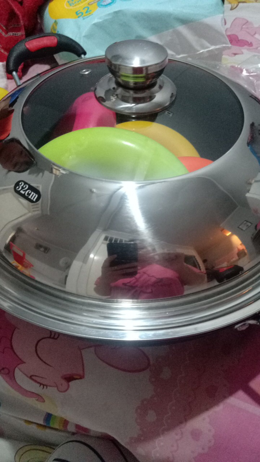 Pamosroom Wajan Keramik Gagang 1 Set + Tutup 32cm Kuali Anti Lengket Bisa Kompor Induksi