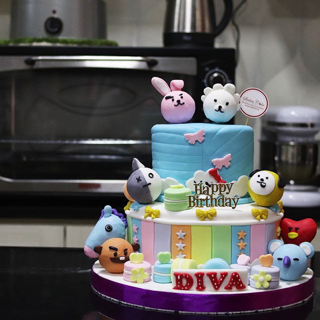 

Kue Ulang Tahun BT21 2 Tier / MOHON BACA KETERANGAN