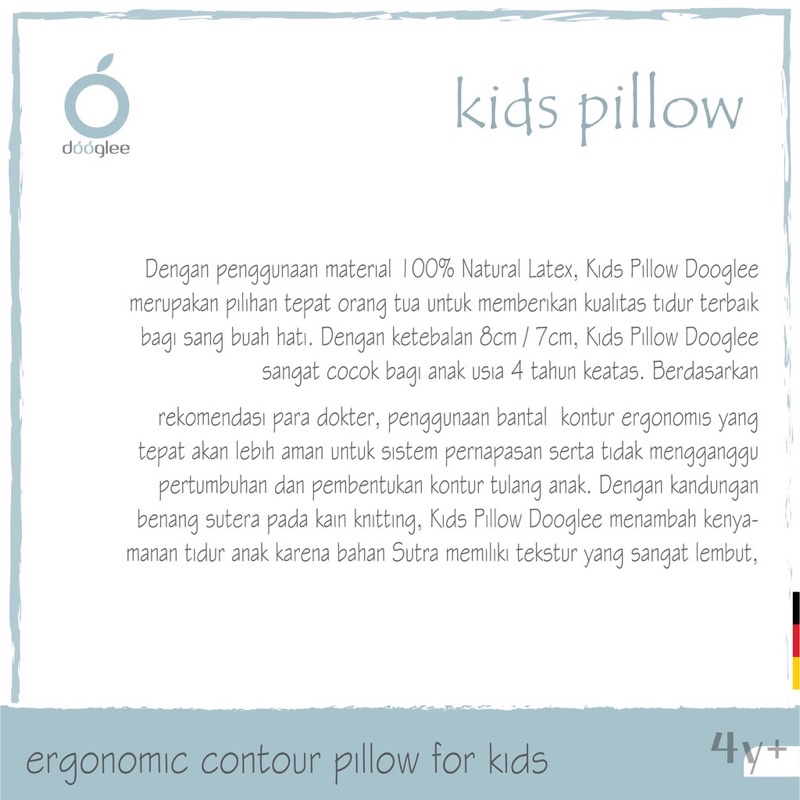 Castle - Dooglee Kids pillow / Bantal Natural latex Anak Usia 4 Tahun Keatas