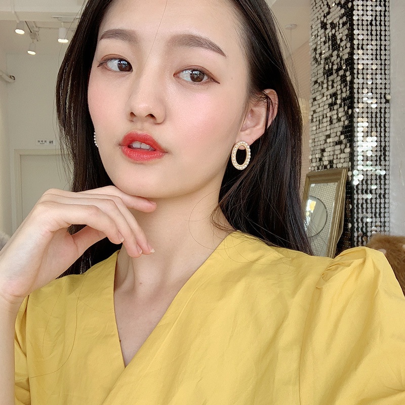 Tinggi-kelas anting-anting perempuan niche elegan giwang telinga temperamen Korea kepribadian all-ma