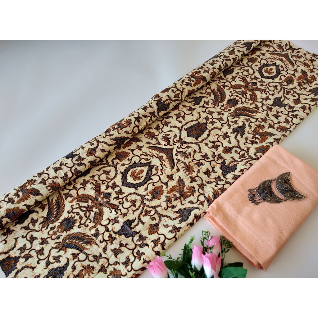 Kain Batik Jarik Kebaya Kode 999 Couple Katun Printing Sogan Lawasan Seragam Bridesmaid Meteran tj