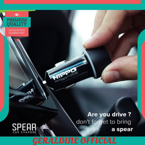 PROMO Hippo Spear Car Charger Mobil Fast Quick Charging 3.0 Value Pack