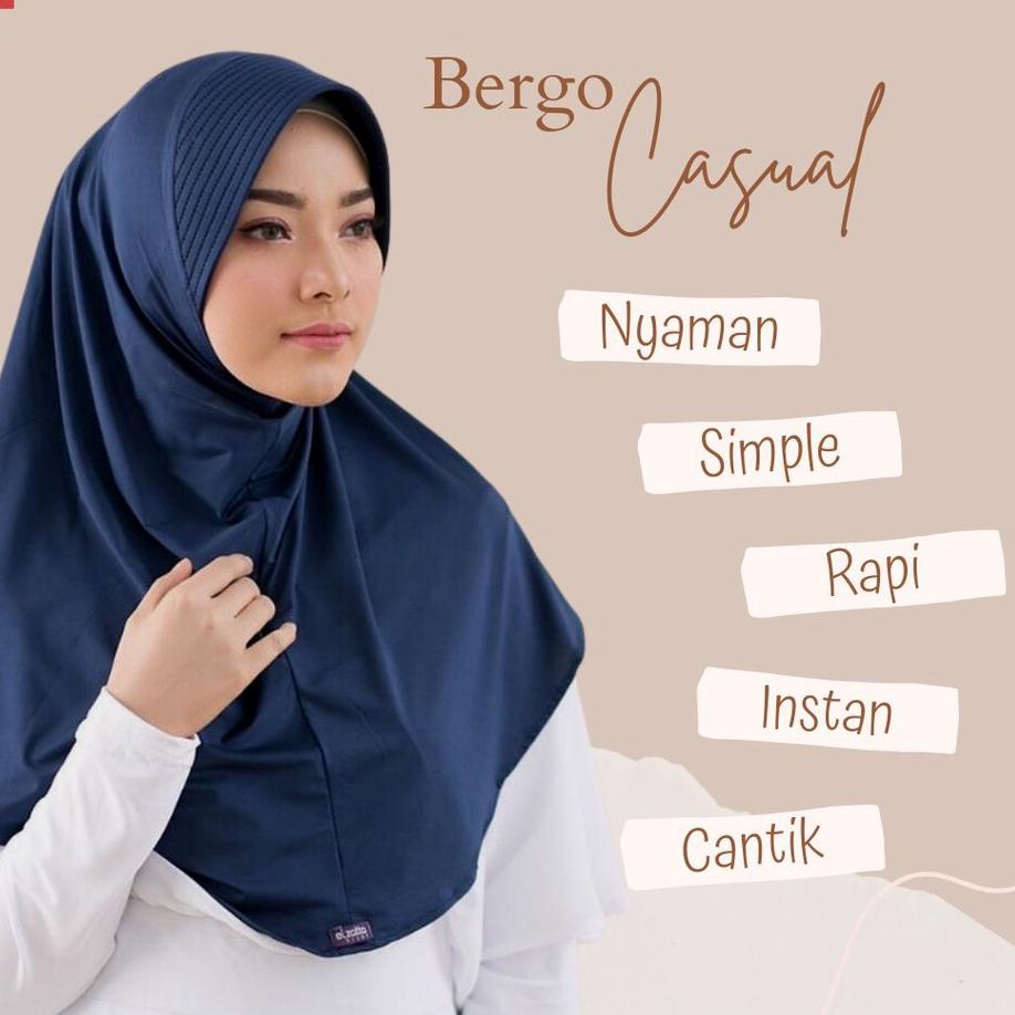 ♖ BERGO ELZATTA KERUDUNG HIJAB JILBAB KRUDUNG BERGO INSTAN  LANGSUNG HITAM PUTIH POLOS ELZATA ZARIA 