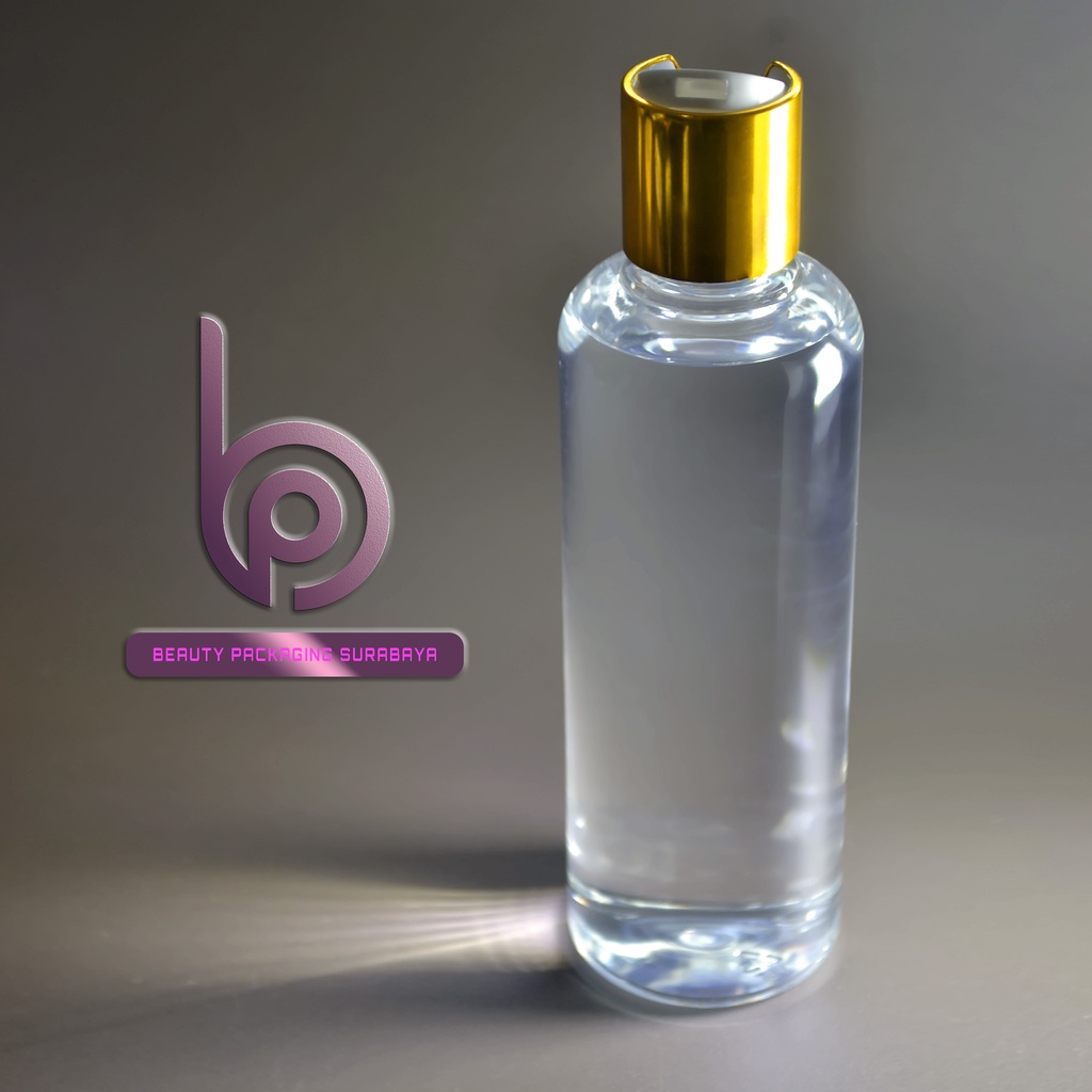 Botol Plastik PET 250ml BR Bening Tutup Presstop Luxury Neck