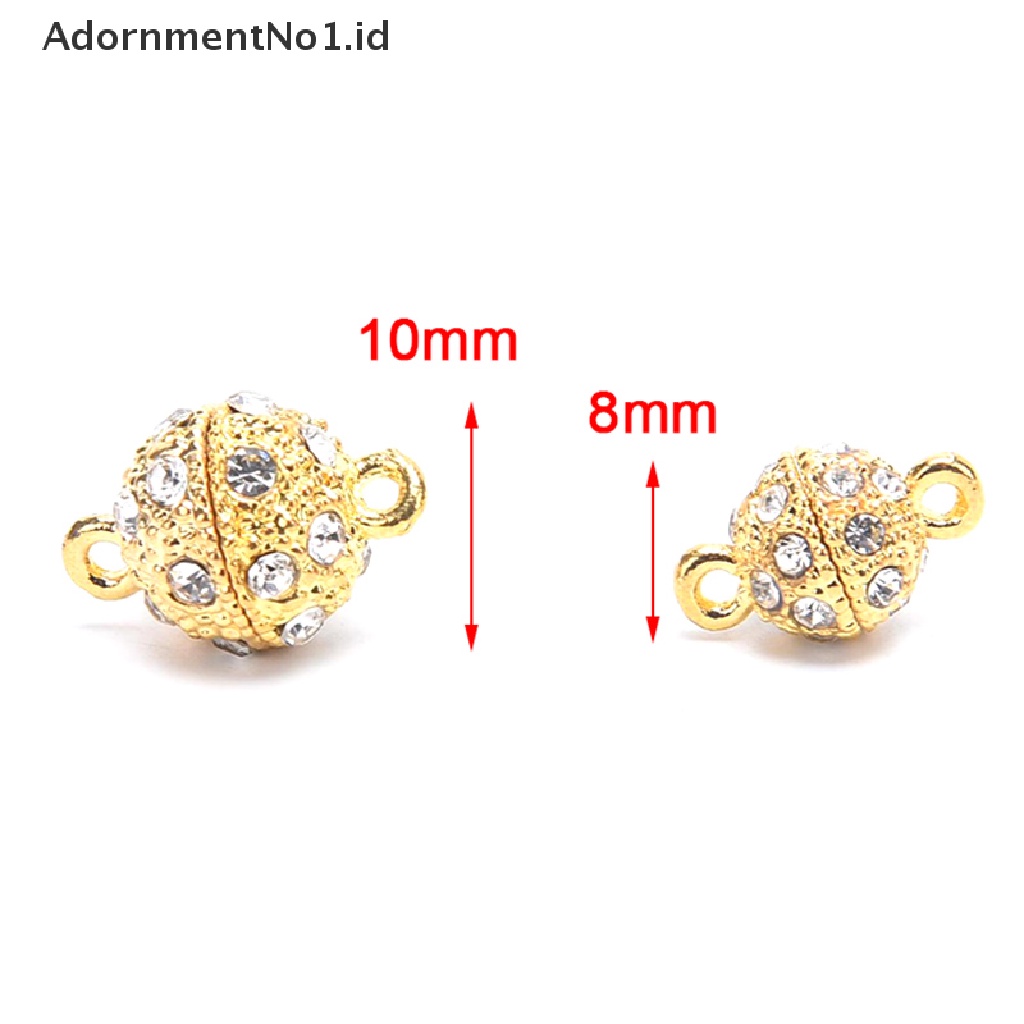 (AdornmentNo1) 5pcs / Set Kait Clasp Magnet Metal Aksen Berlian Imitasi Untuk Gelang / Kalung (ID)