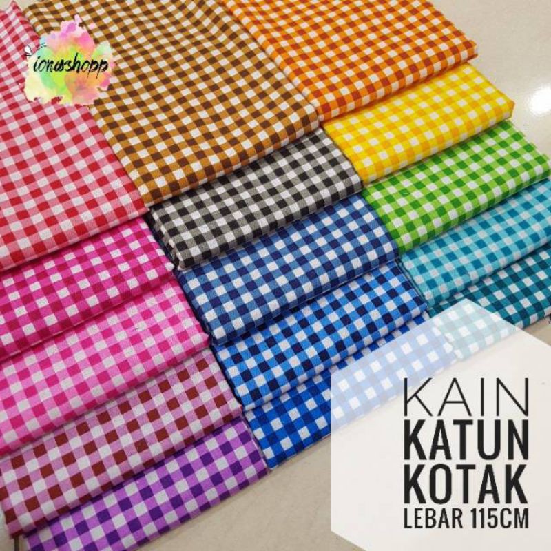 

1 roll 60 yard kain monokrom motif kotak kotak gingham