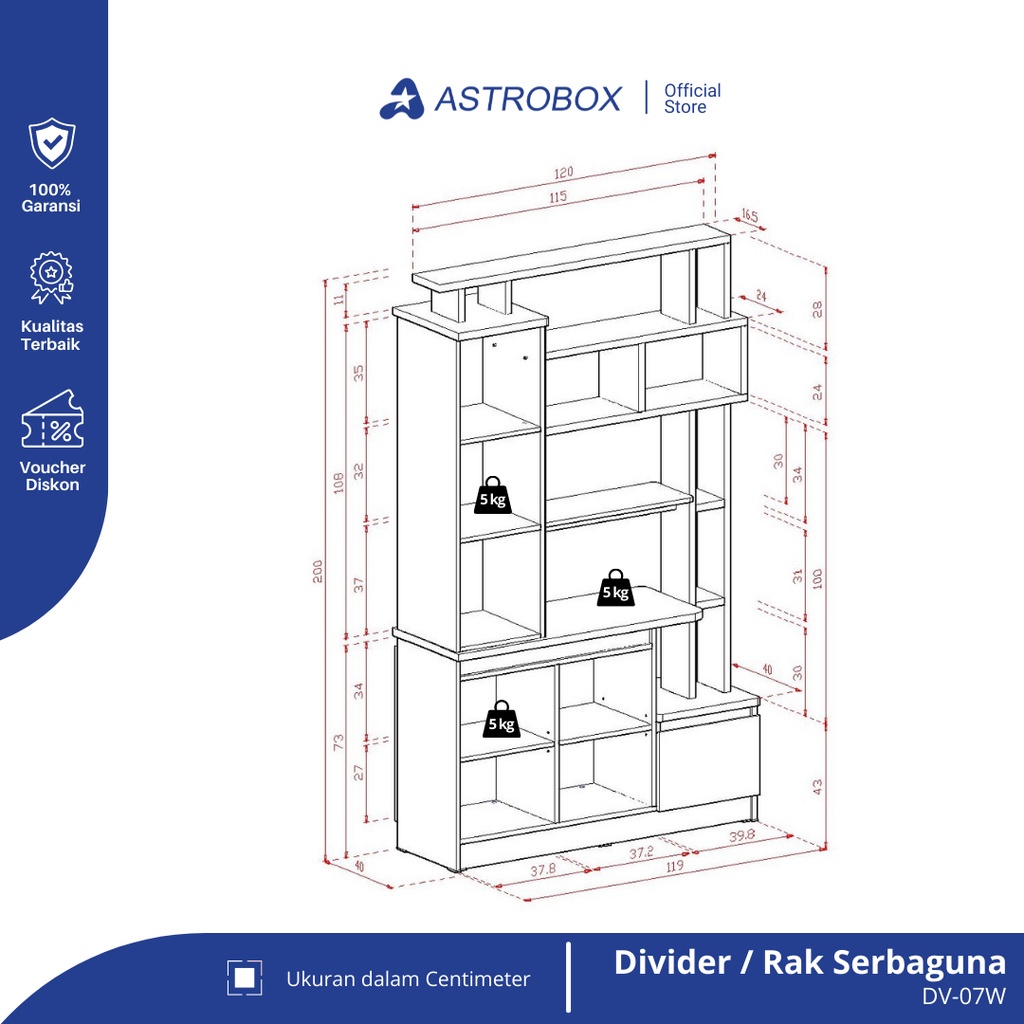 Astrobox  Divider / Rak Serbaguna / Rak Multifungsi / Rak Susun | DV - 07W