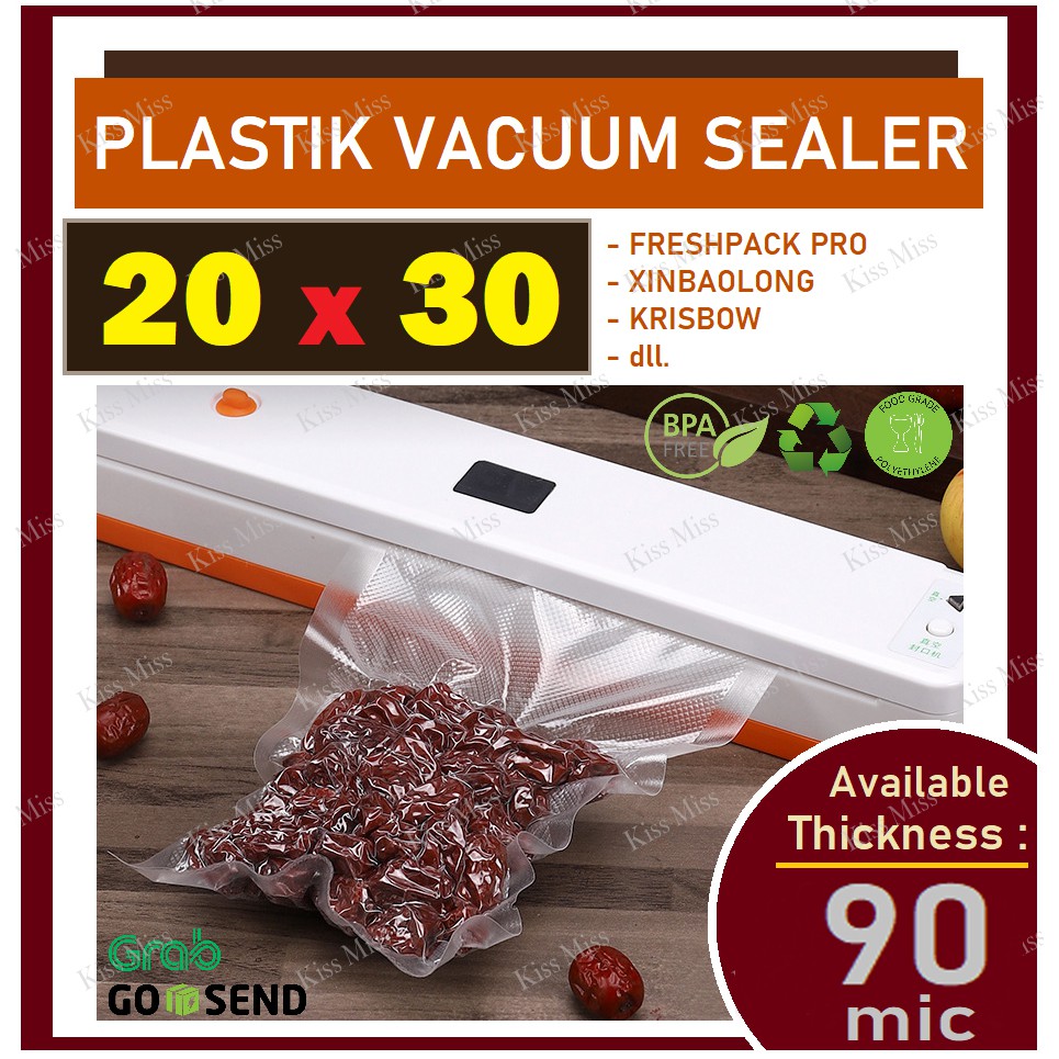 Plastik Vacuum Bag Embossed / 20x30cm / Vakum Sealer / Vacum / Plastik makanan / vakum / emboss