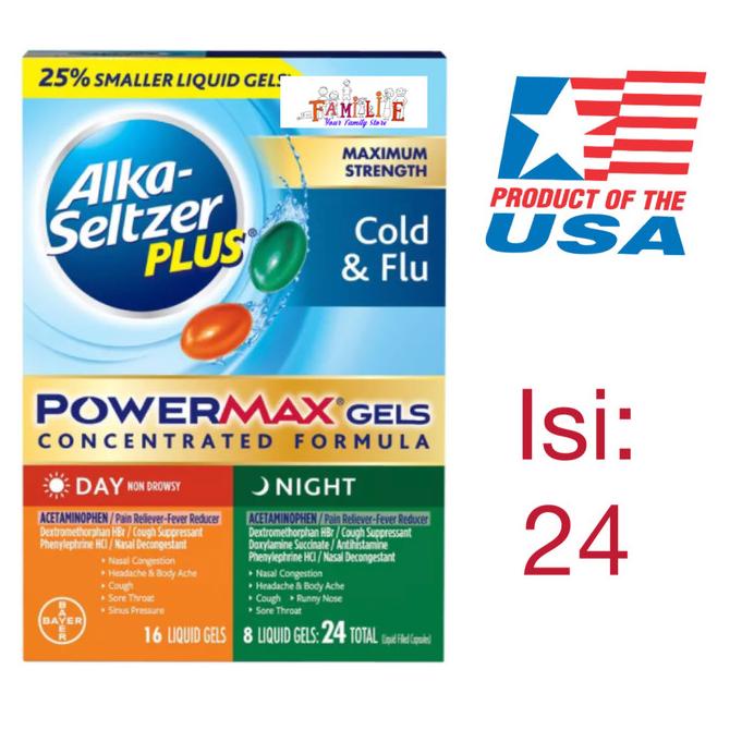 Jual Alka-Seltzer Plus Powermax Day/Night Cold & Flu Relief - Usa ...