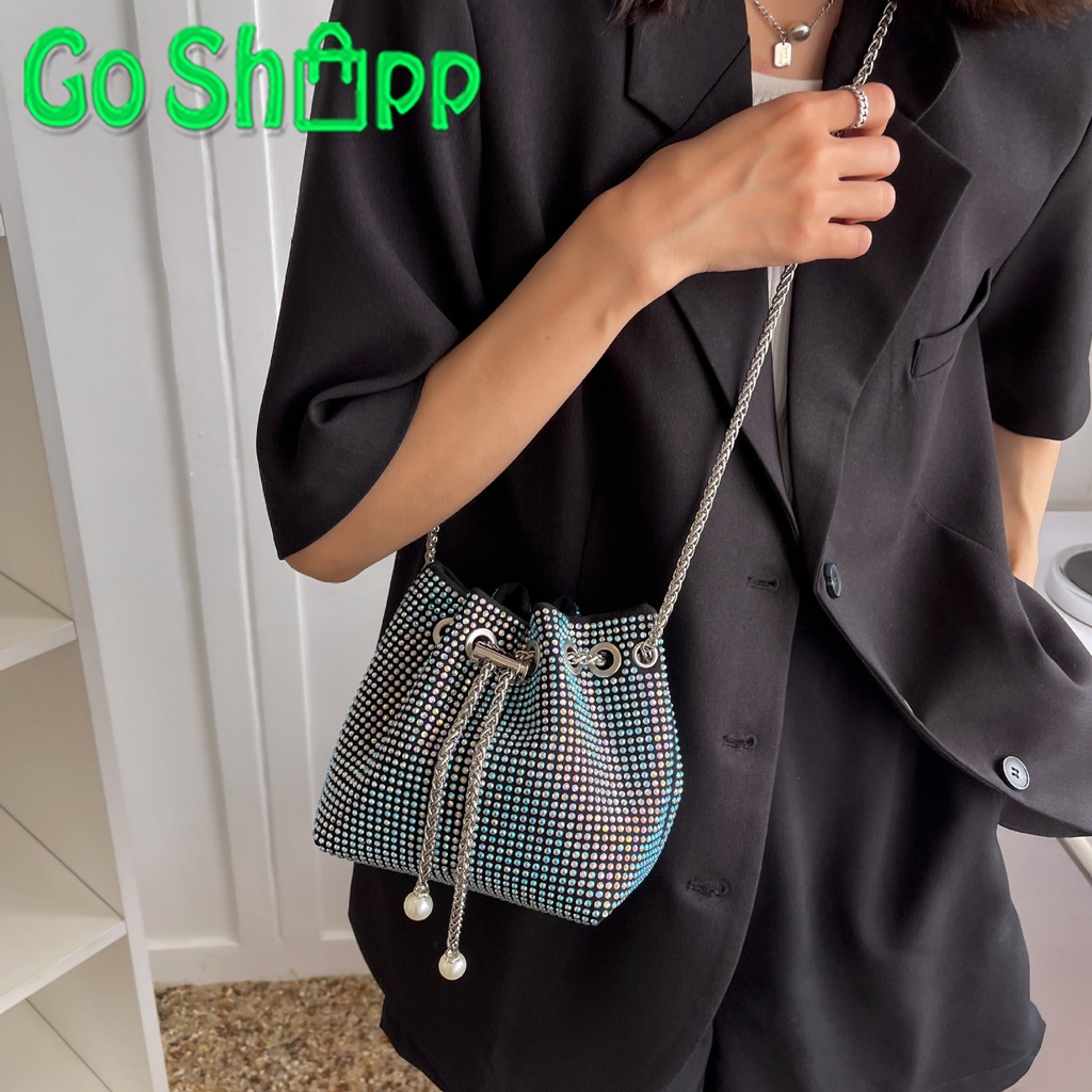 Bucket Bag Wanita Import - Tas Selempang Wanita Bling Bling Import Terbaru Fashion Korea - Tas Pesta Kondangan Mewah Kekinian [T09]