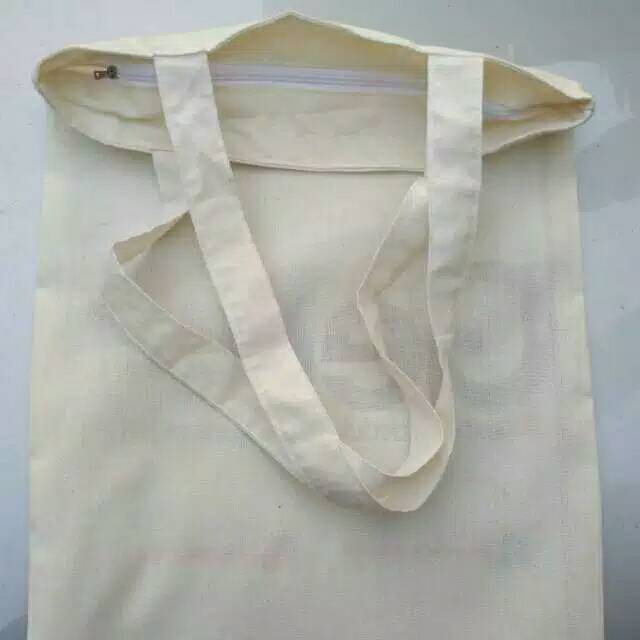 Tote bag blacu resleting 30x40 TERMURAH