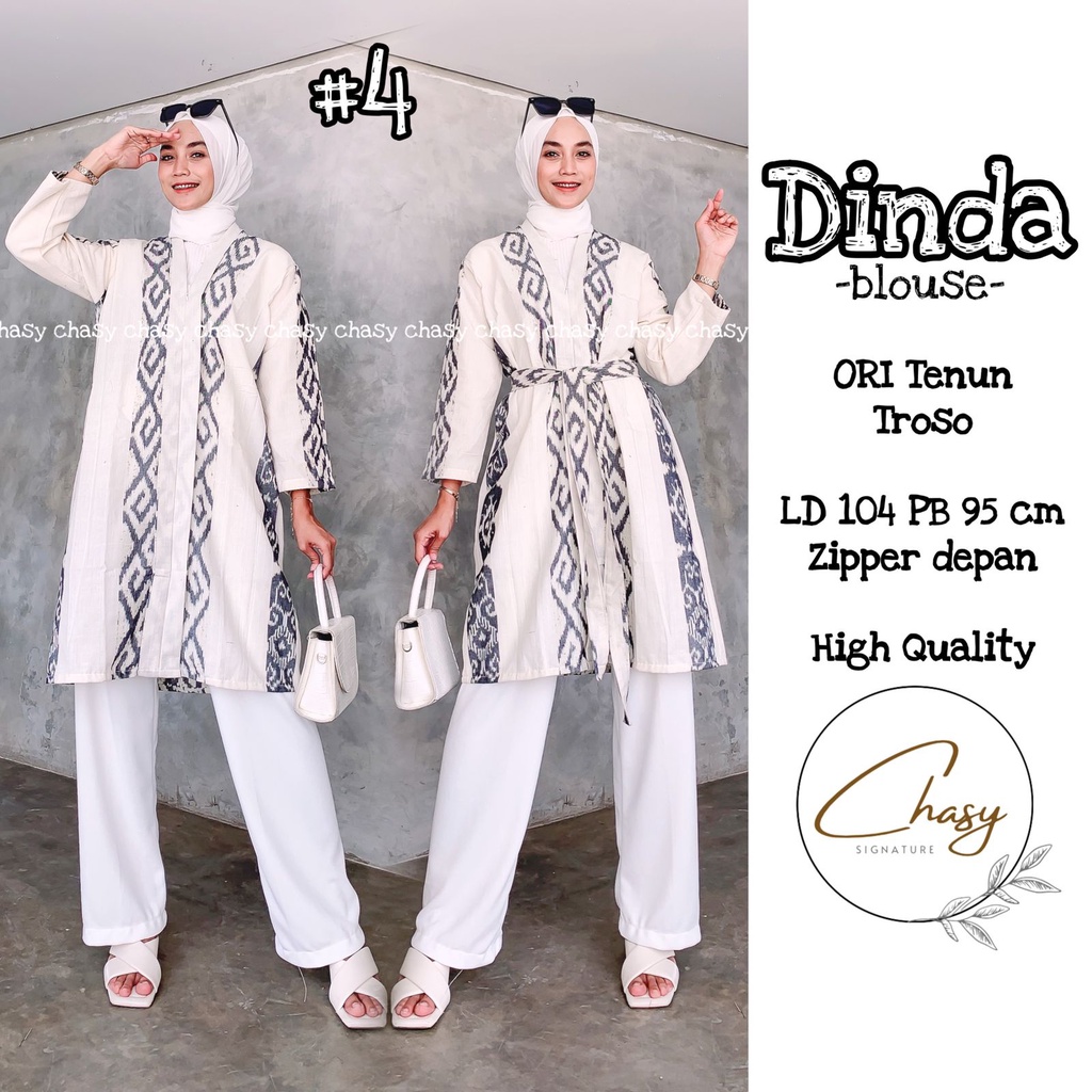 Atasan Tunik Cardi Tenun by Butik Batik Solo Bahan Tenun kode ATASAN TENUN TUNIK DINDA